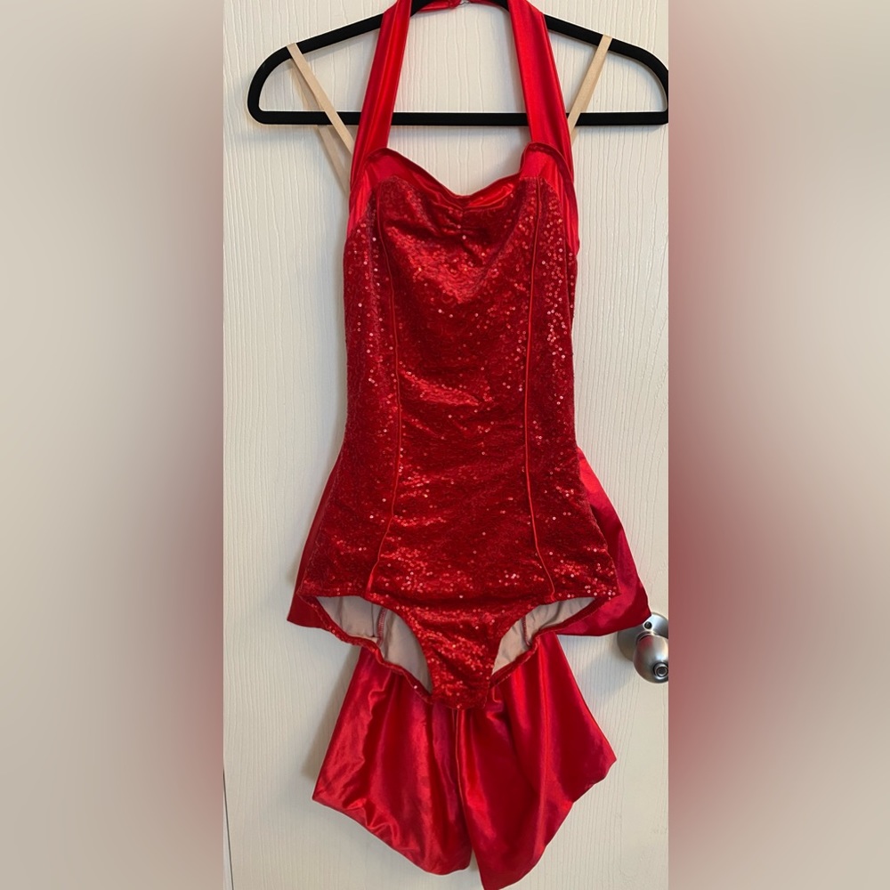 Weissman Red Sequin with Bow on the back Jazz Musical Theater Costume